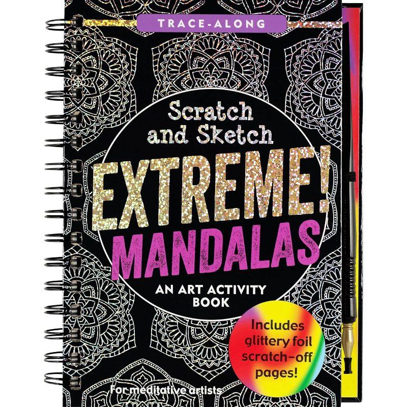 Peter Pauper Press Scratch & Sketch Extreme Mandalas, Ages 8+, Spiral-Bound, 20 Pages, with Stylus