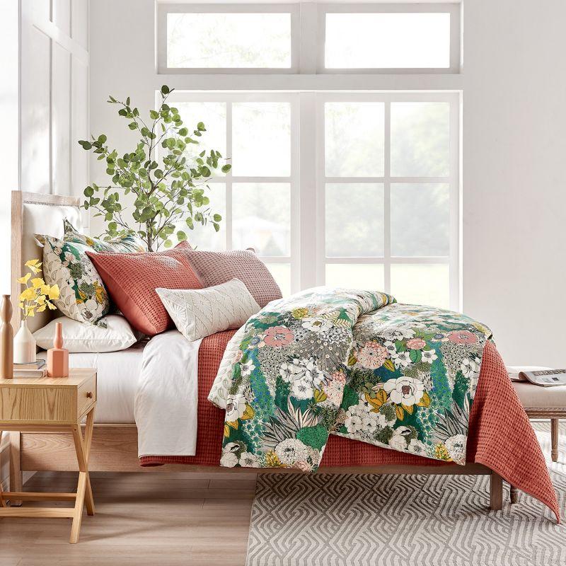 Twin XL Colorful Cotton Floral Print Duvet Cover