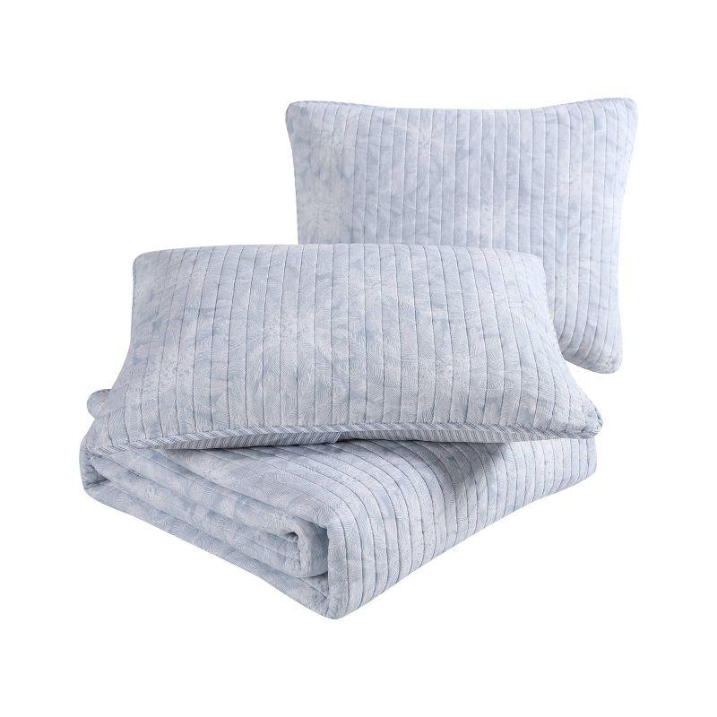 Makena Blue Cotton Reversible Full Quilt Set