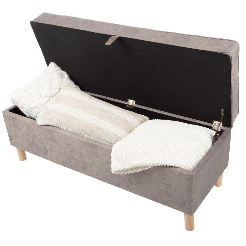 Lavish Home Upholstered Storage Ottoman with Lift Top