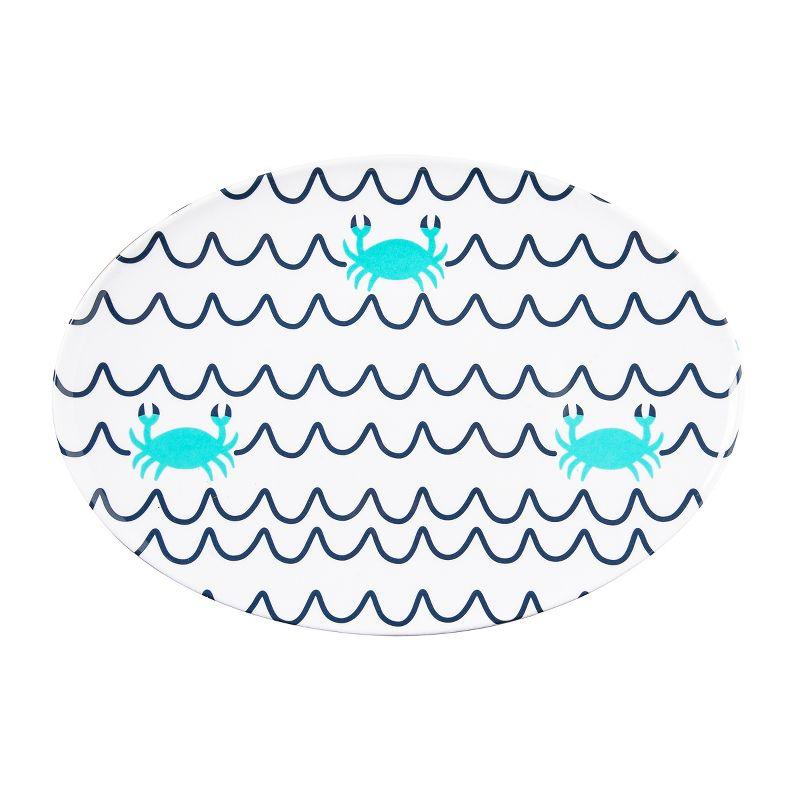 Beachcombers Crab Wave Melamine Platter