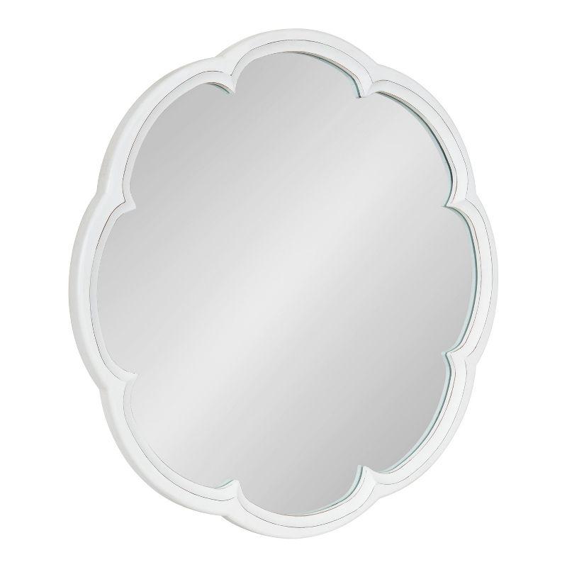 Kate and Laurel Maren Scalloped Wall Mirror, 26" Diameter, White