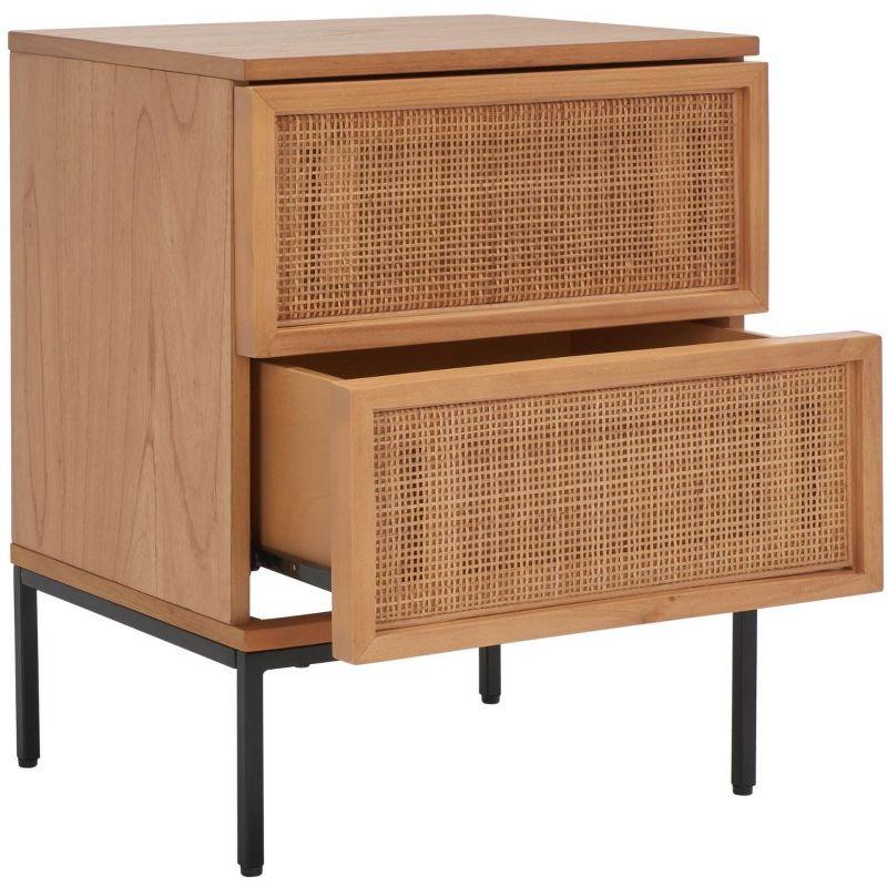 Zadie 2 Drawer Rattan Nightstand - NST5007 - Natural/Black - Safavieh