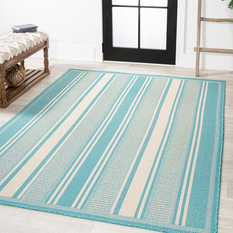 Haynes Modern Double Stripe Indoor/Outdoor Area Rug - JONATHAN Y