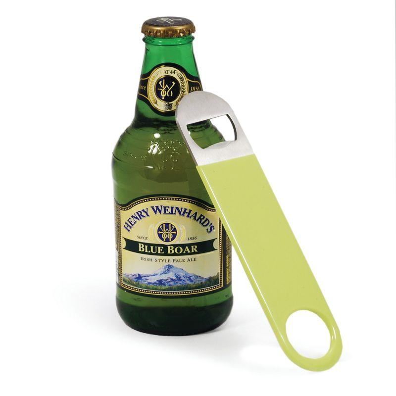 TrueBlade Bottle Opener - Easy Grip Heavy Duty Stainless Steel Flat Beer Bottle Opener, Bar Key for Bartender, Barware Tools - 9.75 inch, Green