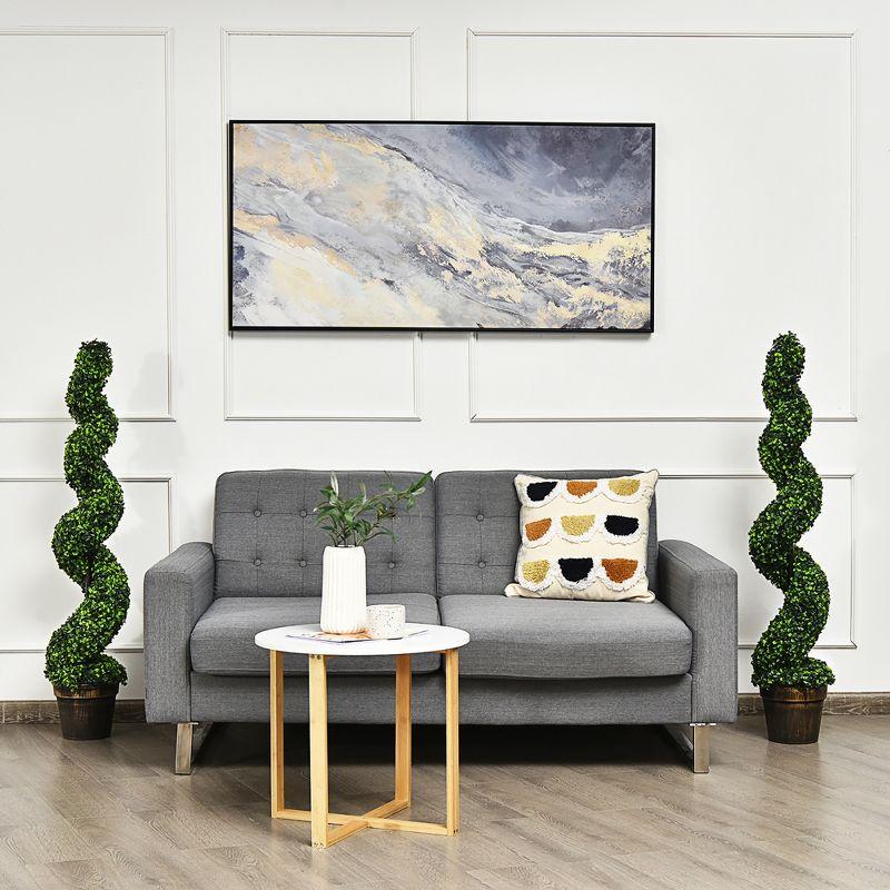 Costway 2 Pack 4FT Artificial Spiral Boxwood Topiary Tree Indoor Outdoor Decor