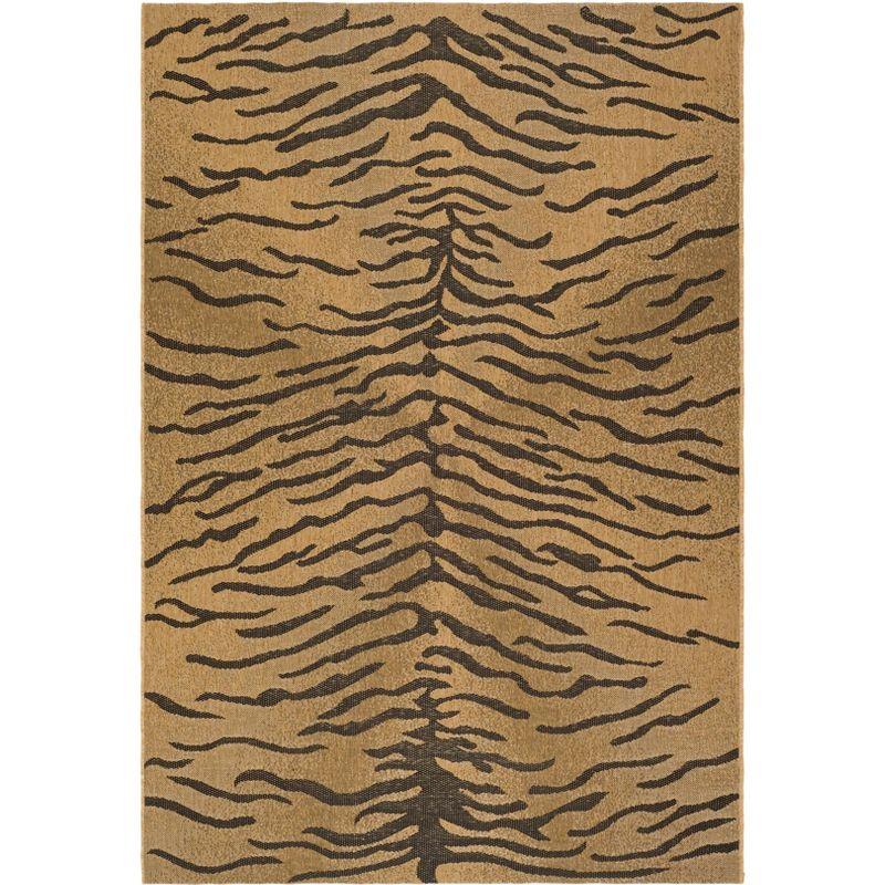 Gold and Black Animal Print Indoor/Outdoor Area Rug