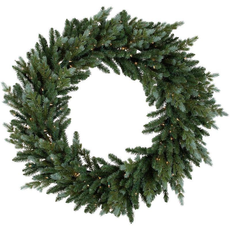 Pre-Lit Blue Spruce Artificial Christmas Wreath 48-Inch Clear Lights