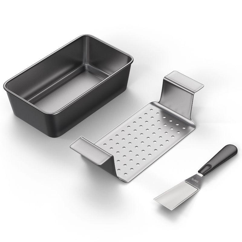 Elbee Non-Stick Carbon Steel Meatloaf Pan with Perforated Tray