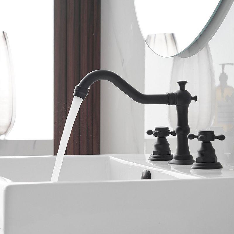 BWE 8 in. Widespread 2-Handle 3-Hole Bathroom Faucet with Drain Kit and Supply Lines in Matte Black