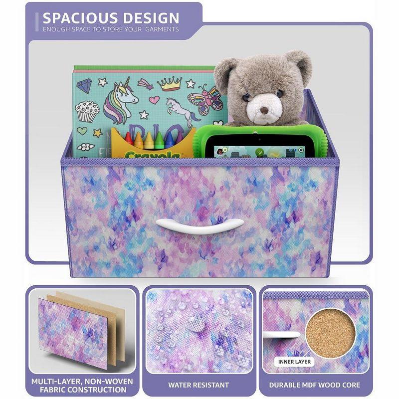 Sorbus 6 Drawers Dresser- Storage Unit with Steel Frame, Wood Top, Fabric Bins - for Bedroom, Closet, Office and more (Tie Dye Purple)