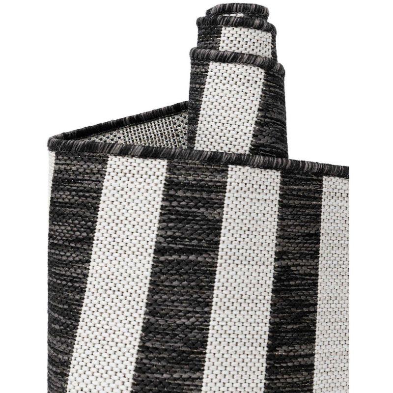 Unique Loom 2' 2 x 3' 7 Hearth Indoor/Outdoor Striped Charcoal Area Rug