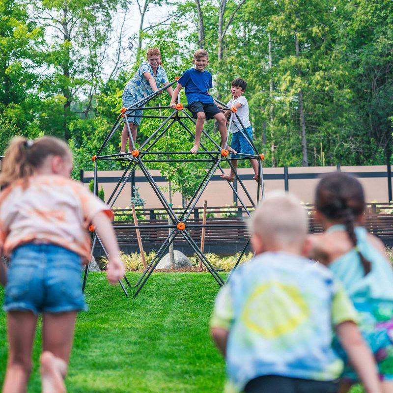 gobaplay Large Powder Coated Steel Geometric Climbing Dome with 3 Sleek Anchors and 150 Pound Weight Capacity for Kids 3 to 10 Years Old