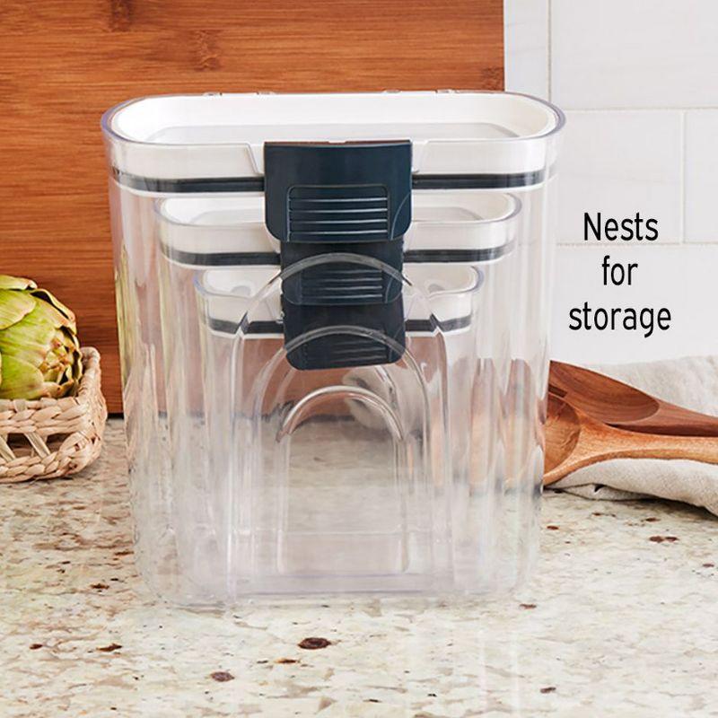 Clear 3-Piece Locking Lid Canister Set with ABS Lids