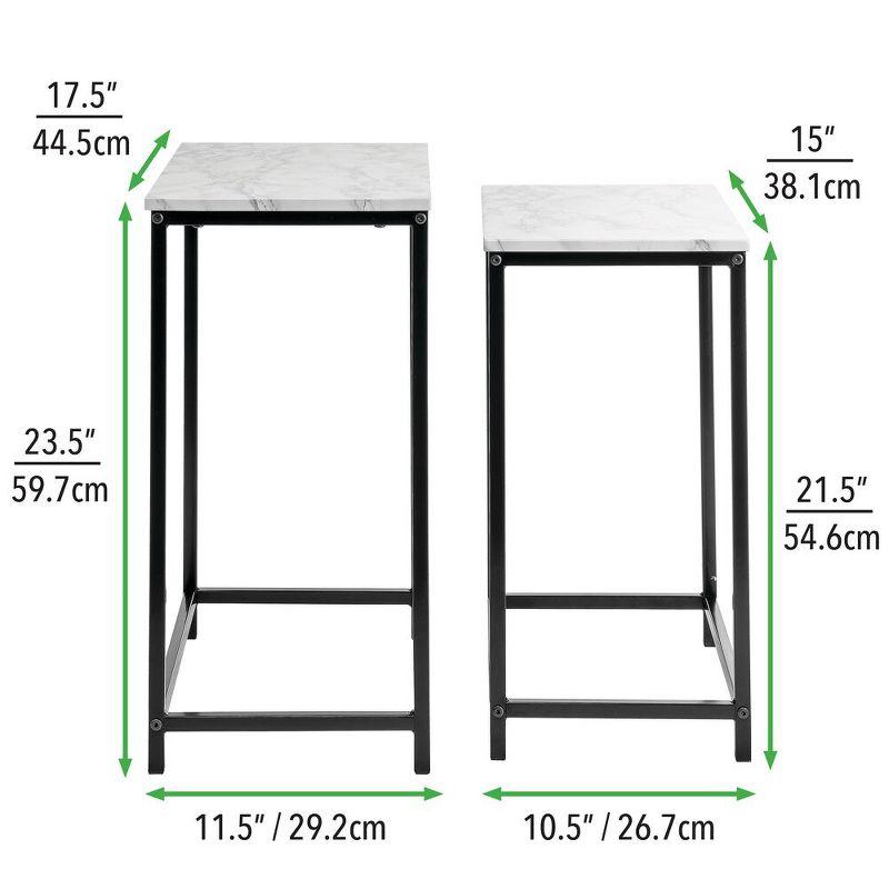 mDesign Modern Home Decor, Metal Wood End Table