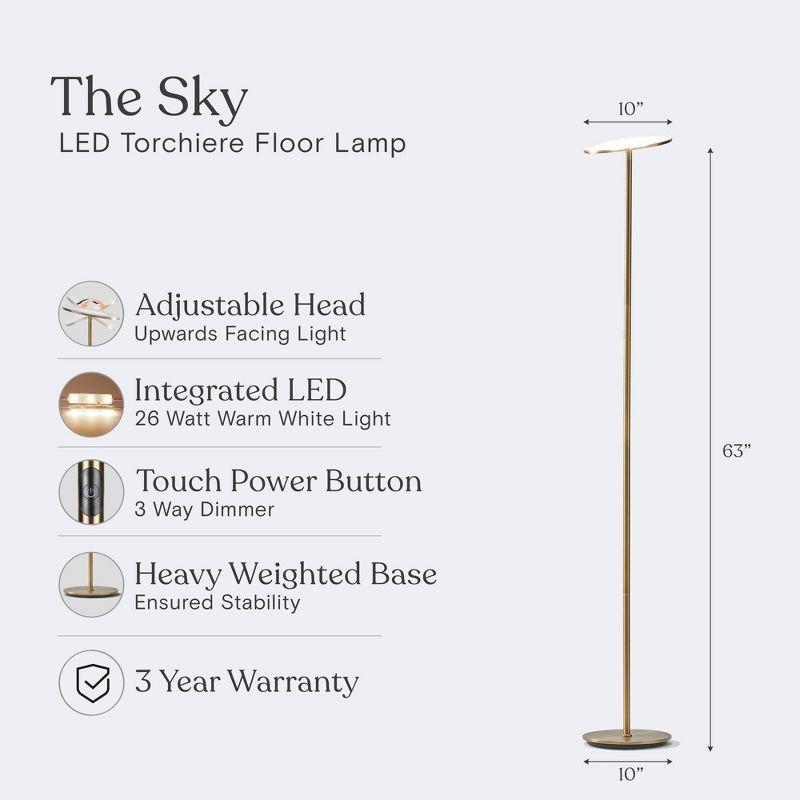 Brightech Sky Industrial 63 in. Dimmable LED Floor Lamp with Adjustable Head