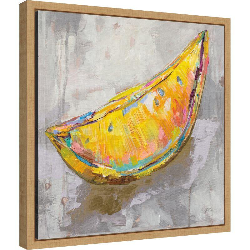 Amanti Art Lemon Wedge Neutral by Jeanette Vertentes Canvas Wall Art Print Framed 16 x 16-in.