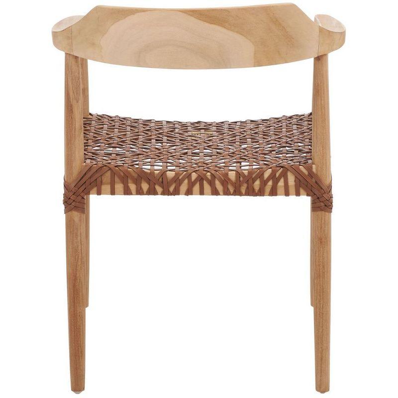 Munro Leather Woven Accent Chair - ACH1005 - Natural/Light Honey - Safavieh