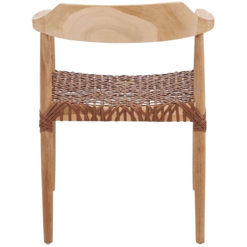 Munro Leather Woven Accent Chair  - Safavieh