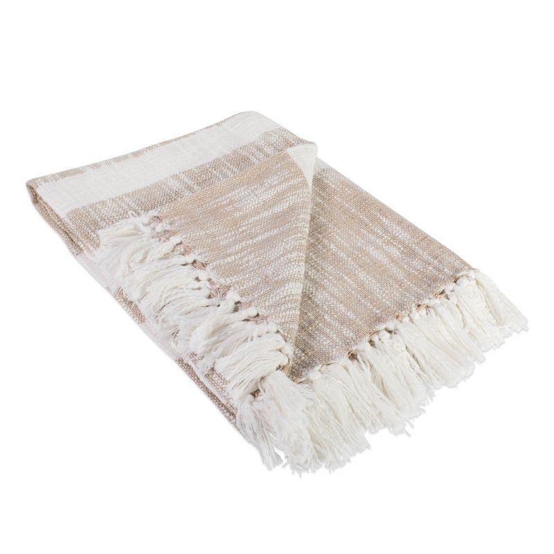 50"x60" Slub Striped Faux Shearling Throw Blanket - Design Imports