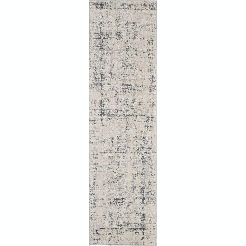 Nourison Rustic Textures Contemporary Indoor Area Rug Ivory/Blue 2'2" x 7'6"