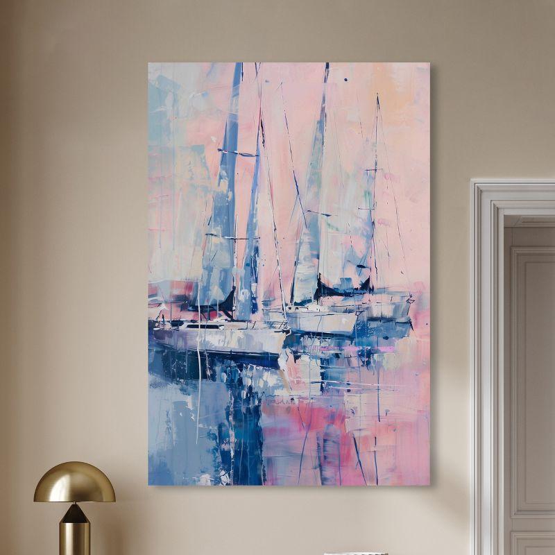 Art Remedy Art Remedy Pastel Sea Breeze Framed Sailing 1 Piece Canvas Wall Art 57710