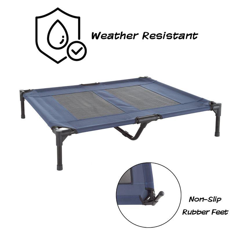 Pet Adobe Portable Raised Cot Style Pet Bed - Navy Blue