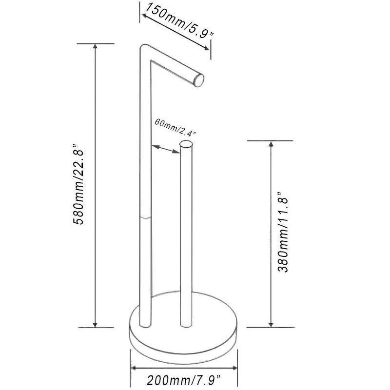 Matte Black Stainless Steel Free Standing Toilet Paper Holder