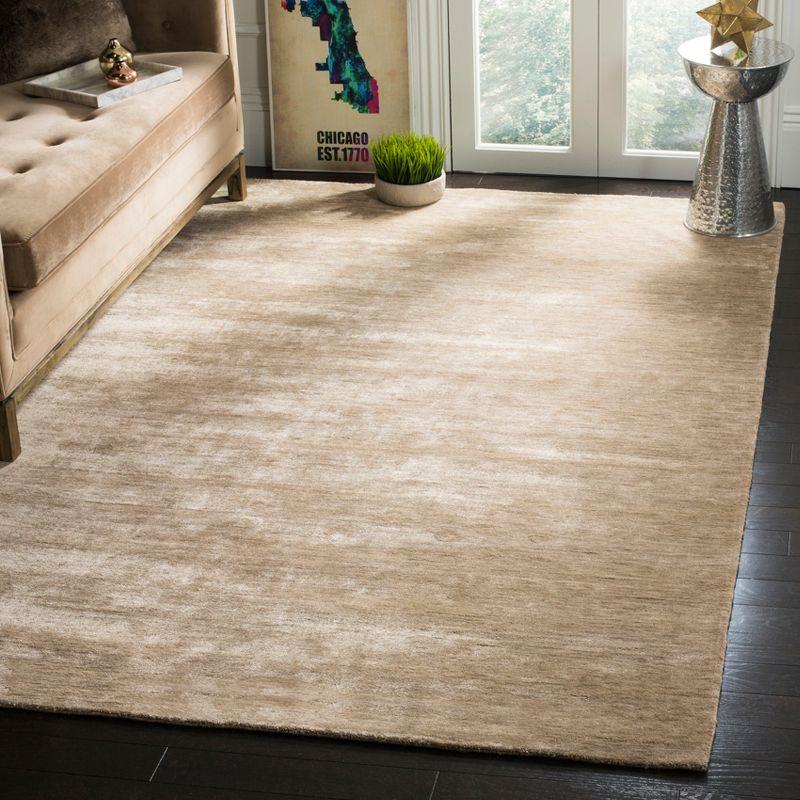 Sandstone 6' x 9' Hand-Knotted Wool and Viscose Area Rug