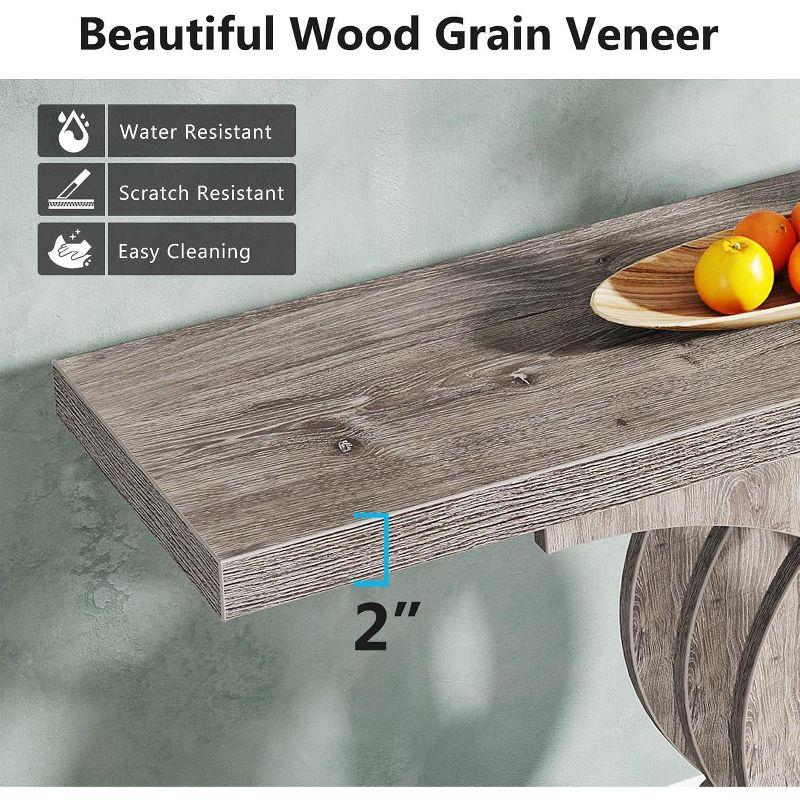 Tribesigns Modern 39-inch Console Tables, Farmhouse Entryway Table with Geometric Base, Wooden Narrow Hallway Table/Sofa Table for Living Room, Grey