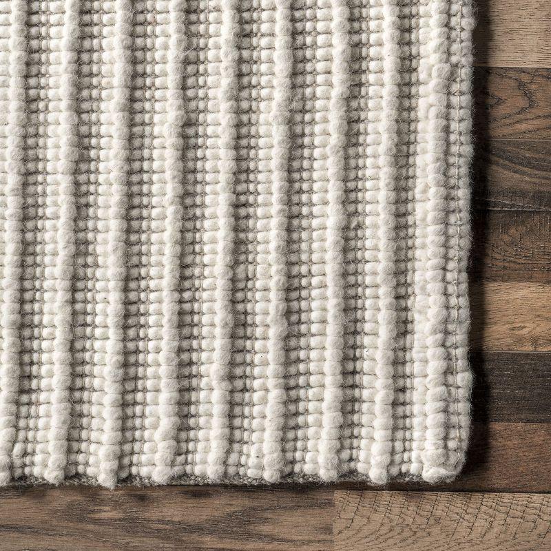 Nuloom Dorene Abstract 2x8 Wool Runner Indoor Area Rug for Living Room Bedroom Dining Room Entryway Hallway Kitchen, Ivory