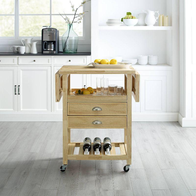 Bristol Double Drop Leaf Kitchen Cart Natural - Crosley