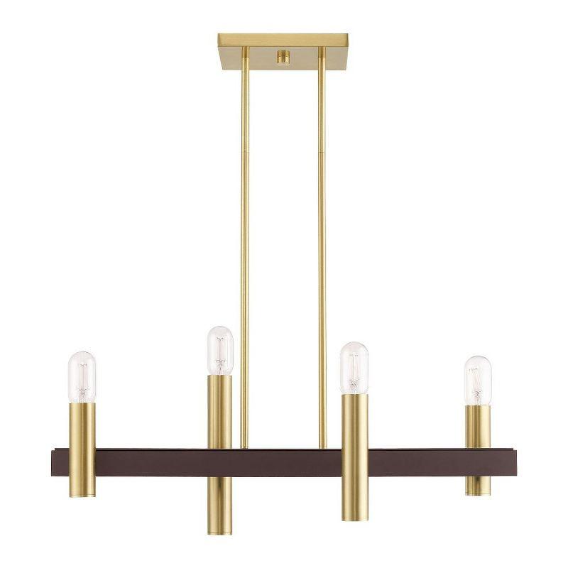 Livex Lighting Helsinki 4 - Light Chandelier in  Satin Brass/Bronze