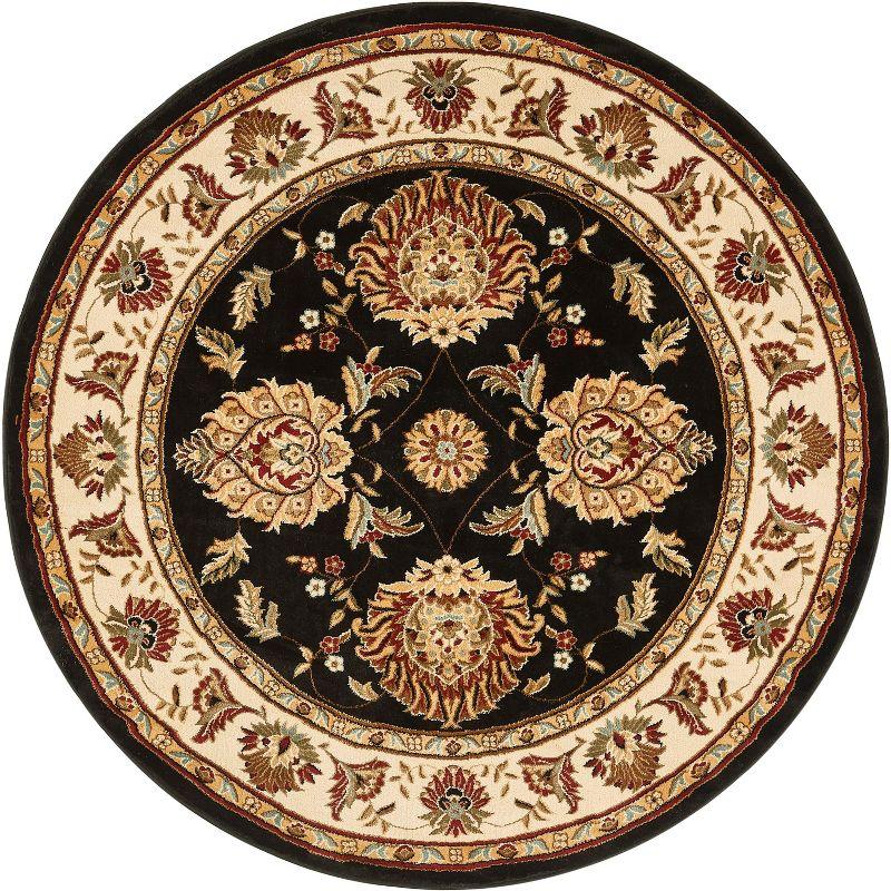 Well Woven Sultan Sarouk Oriental Persian Floral Formal Traditional Modern Classic Thick Soft 7'10" Round Black Area Rug