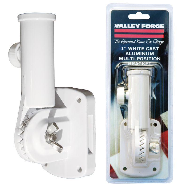 Valley Forge 11 in. White Aluminum Multi-Position Flag Pole Bracket