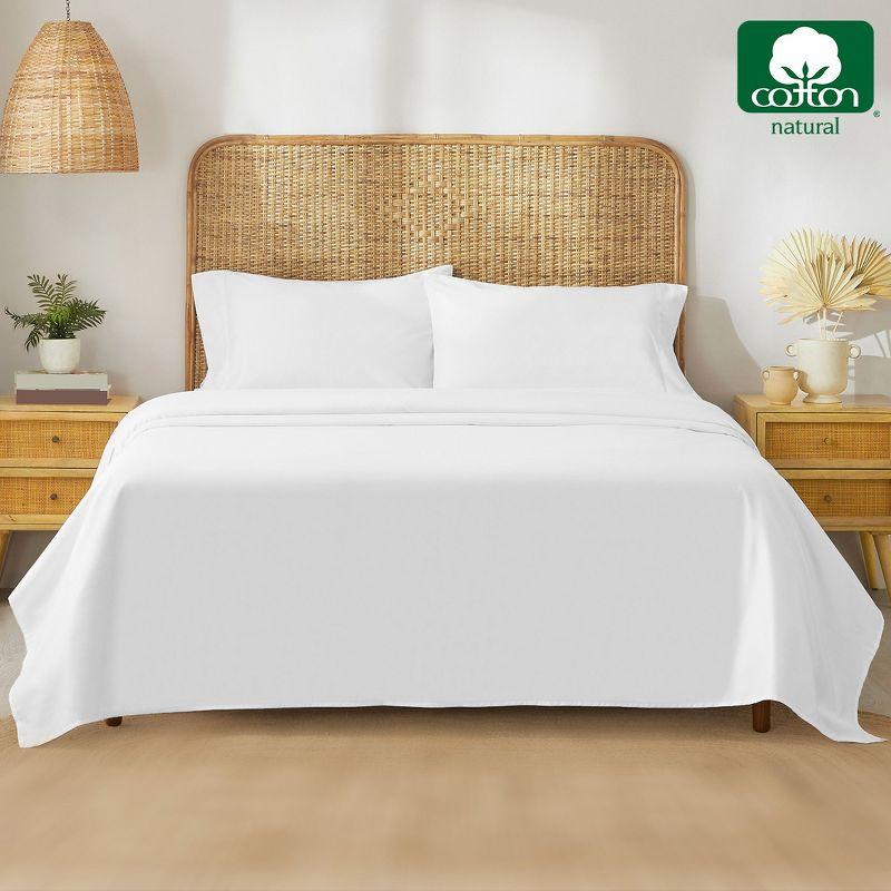 California Design Den  Bed Sheets Set - 100% Organic Cotton Percale, Deep Pocket, GOTS Certified