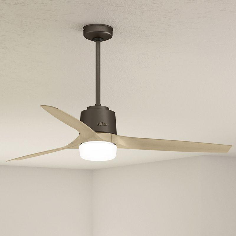 60" Chocolate 3-Blade Smart Ceiling Fan with LED Light