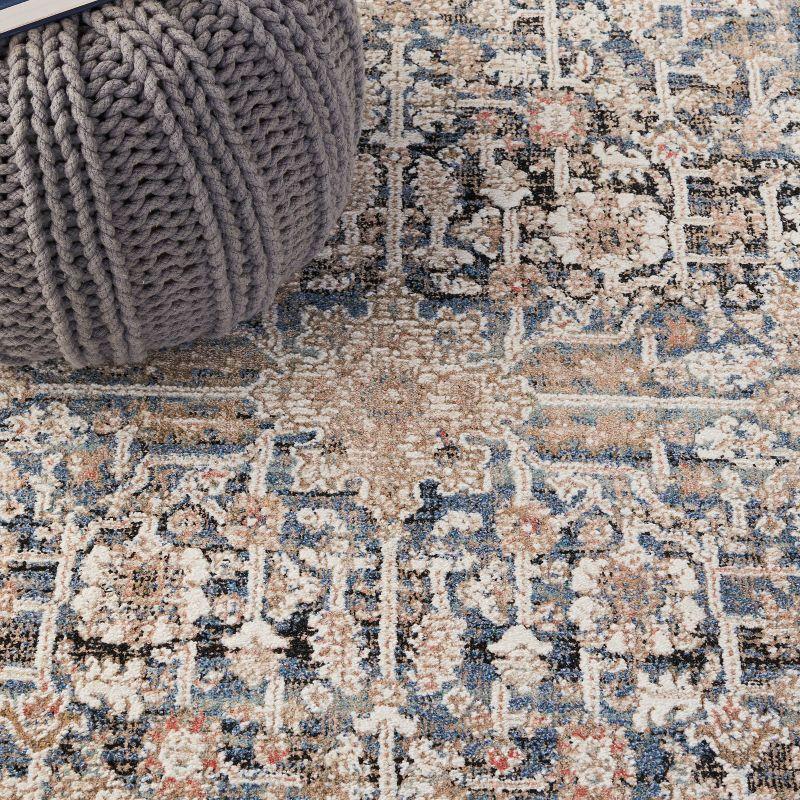 Vivaldi VIV546 Power Loomed Area Rug - Blue/Ivory - 6'7"x6'7" - Safavieh.
