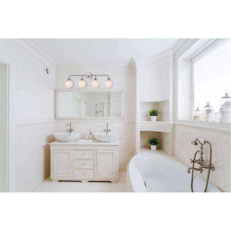 Elegant Lighting Hanson 4 lights bath sconce in polished nickel with frosted shade
