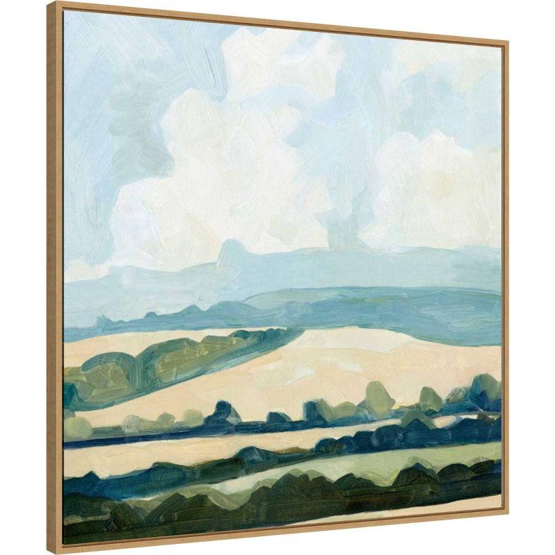 Amanti Art 30" x 30" Fieldscape II by Emma Caroline Framed Canvas Wall Art Print : Modern Lithograph, Polystyrene Frame