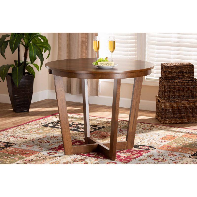 35" Alayna Wide Round Wood Dining Table - Baxton Studio