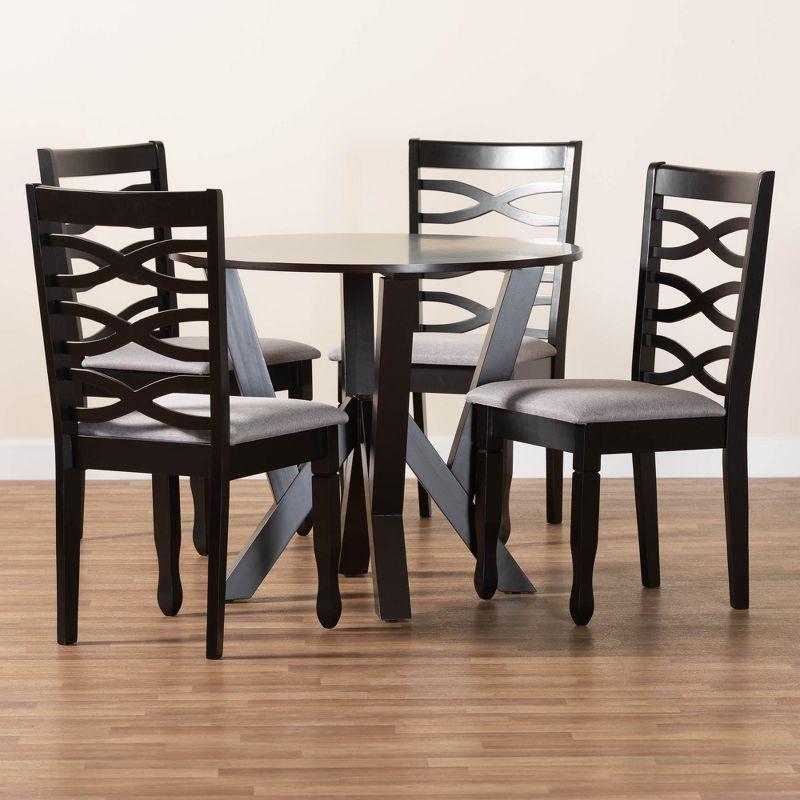 Baxton Studio Ariane Modern Finished Wood 5-Piece Dining Set