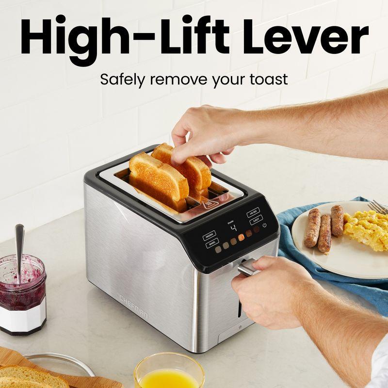 Chefman Smart Touch™ 2 Slice Digital Toaster with 6 Touchscreen Shade Settings – Stainless Steel
