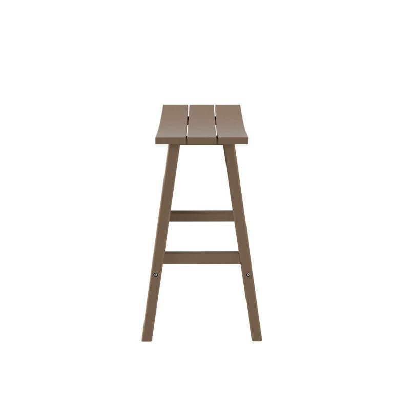WestinTrends Malibu HDPE Outdoor Patio 29" Bar Stool Saddle Seat, Weathered Wood