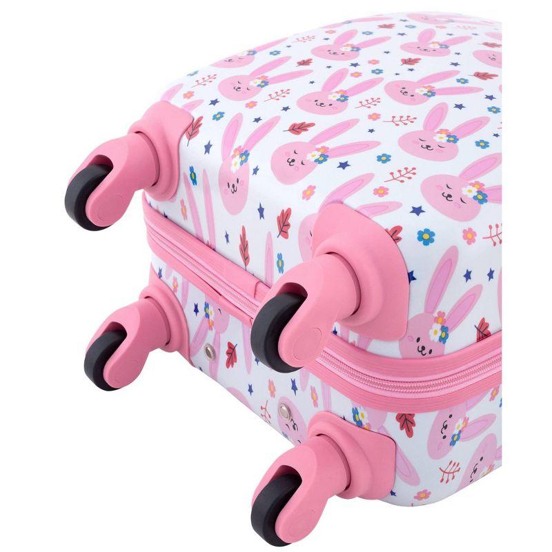 Travelers Club Kids' 5pc Hardside Checked Spinner Luggage Set - Bunny