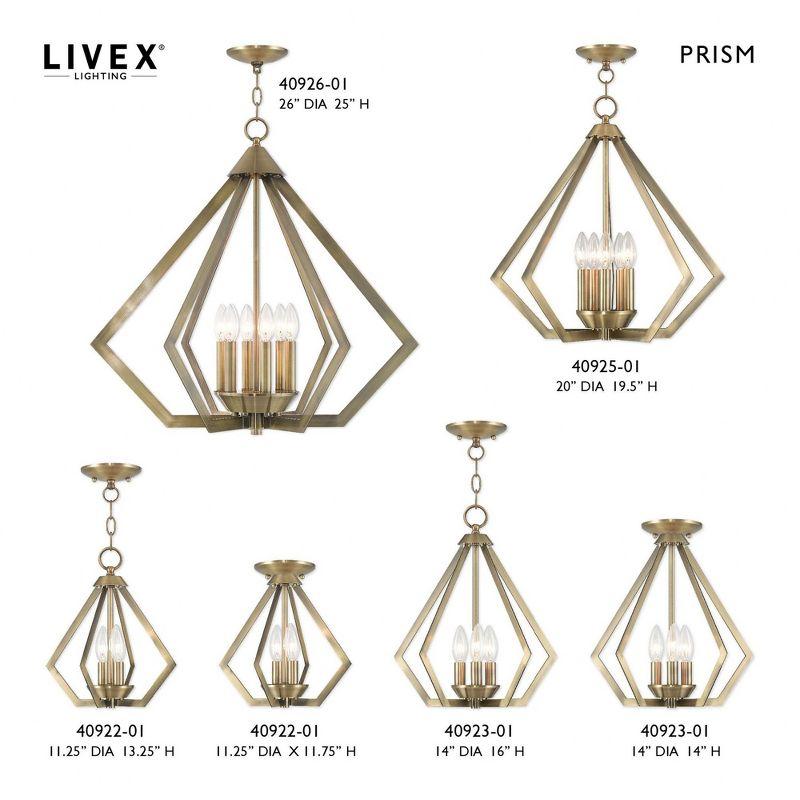 Livex Lighting Prism 5 - Light Chandelier in  Antique Brass