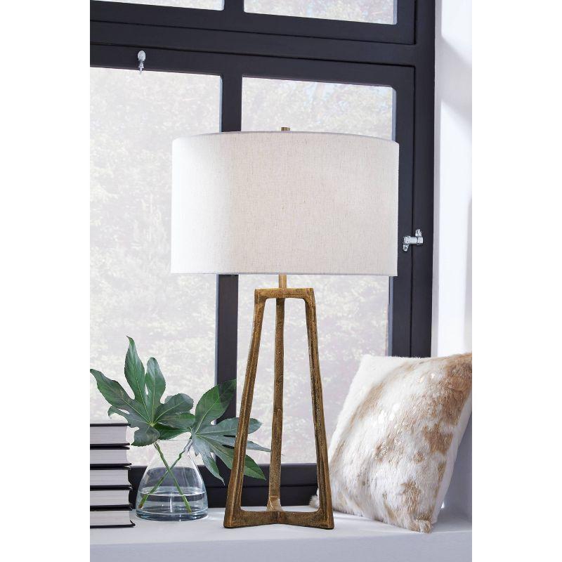 Wynlett Metal Table Lamp Antique Brass - Signature Design by Ashley: Elegant Accent Lighting, 3-Way Switch, UL Listed