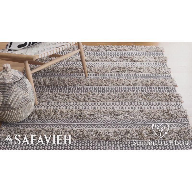 Handwoven Artisan Gray & Ivory Cotton 6' Square Rug