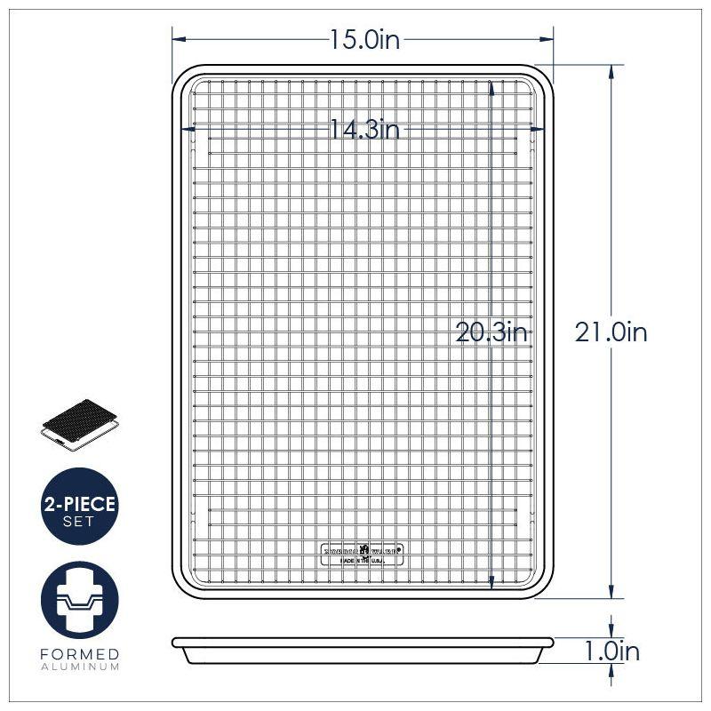 Large Aluminum Non-stick Cookie Sheet with Grid