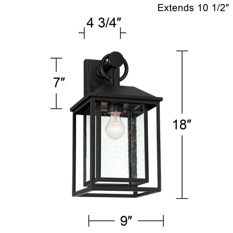 John Timberland Califa Mission Outdoor Wall Light Fixture Black Metal 18" Clear Seedy Glass for Post Exterior Barn Deck House Porch Yard Patio Home